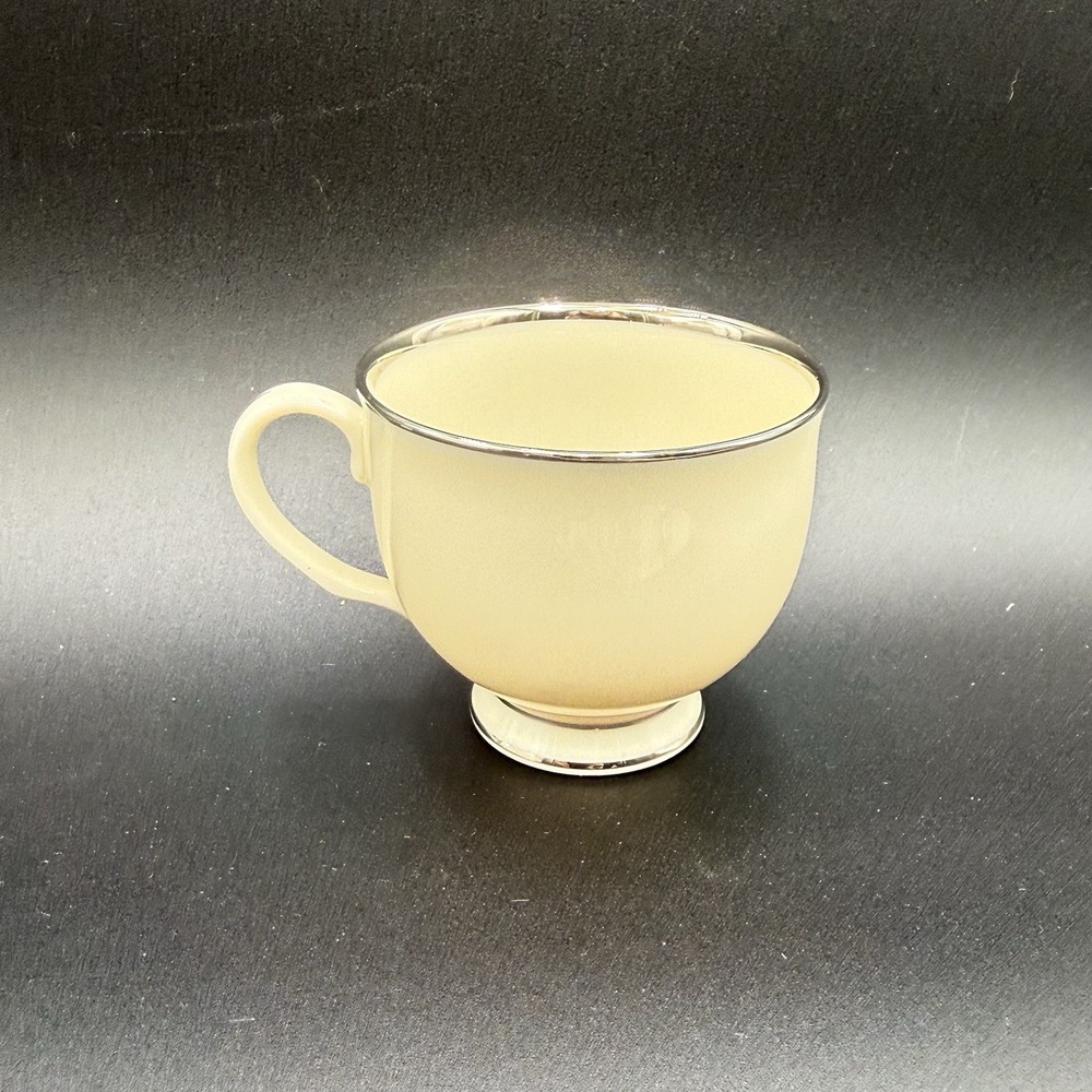 Lenox Fine China Montclair Ivory Platinum Coffee / Tea Cup Excellent!